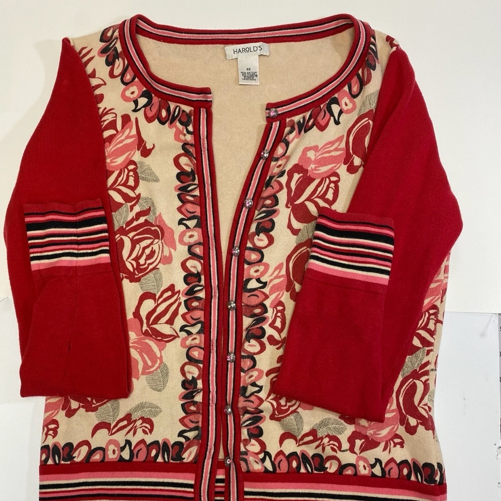 Harold’s patterned cardigan (xs)